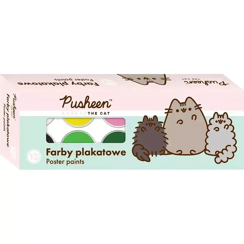 Farby plakatowe pusheen 12 kolorów 20 ml