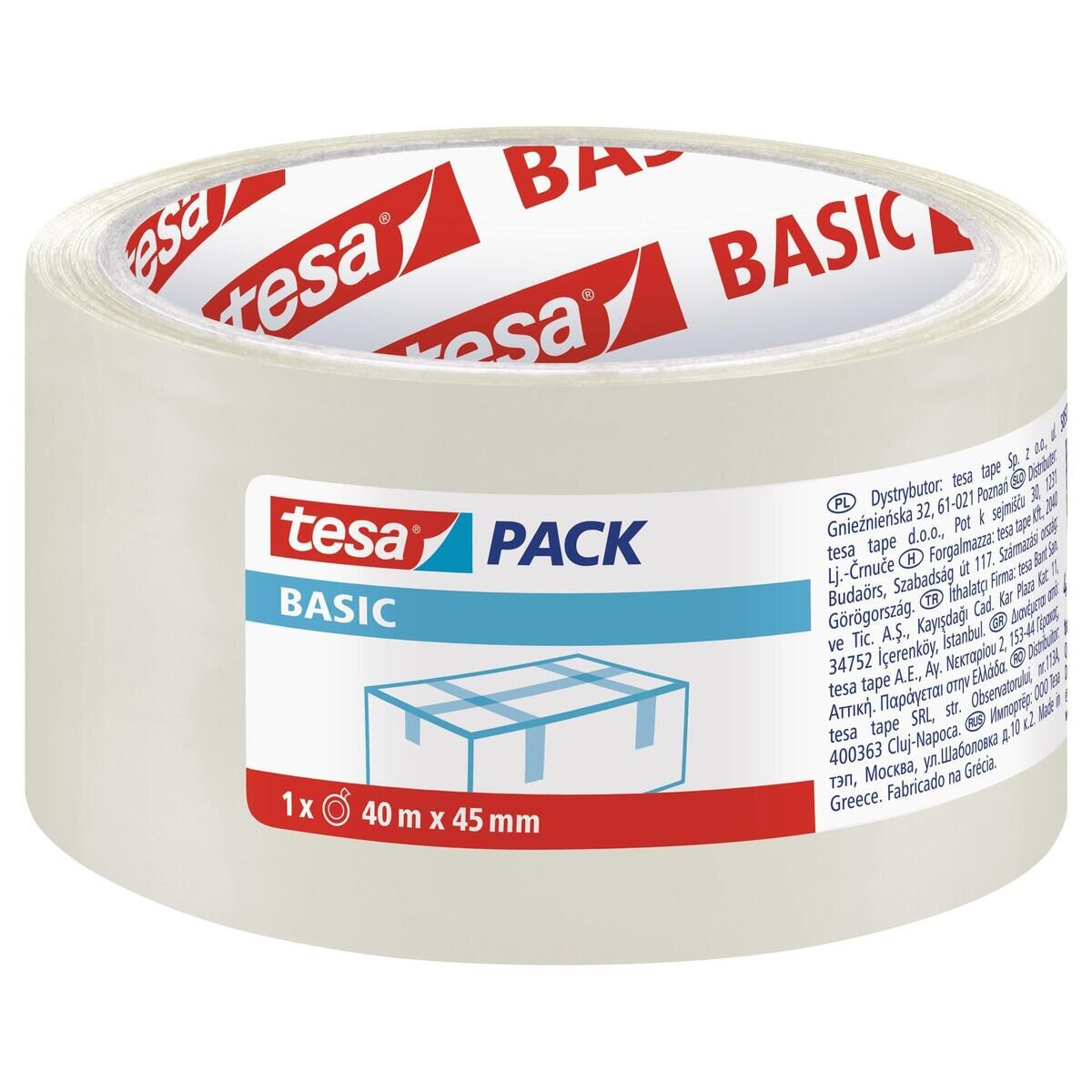 Taśma pakowa basic 40m:45mm przeźroczysta (58574-00000-00)