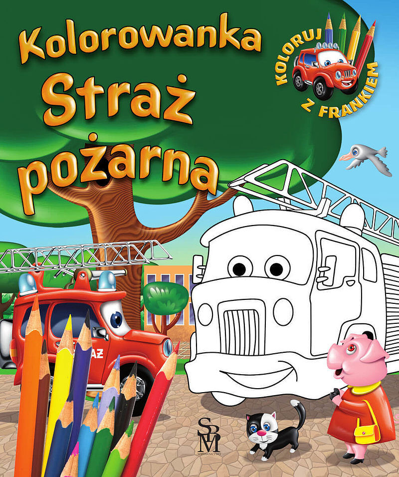 Straż pożarna. Kolorowanka. Samochodzik franek