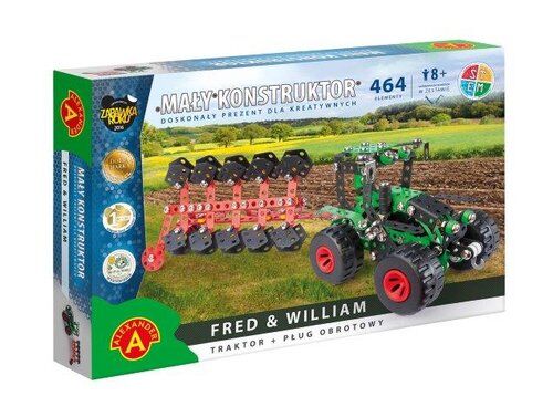Mały konstruktor Fred & William traktor + pług obrotowy