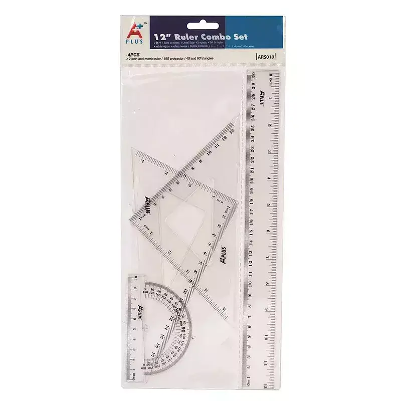 Zestaw kreślarski z linijką 30 cm  szkolny