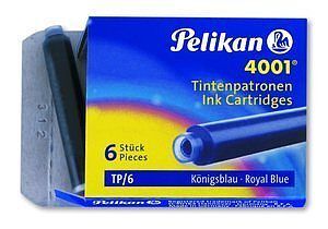 Naboje krótkie Pelikan 4001 TP/6 niebieskie 6 sztuk