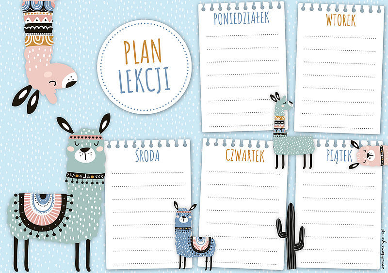 Plan lekcji a5 lamy