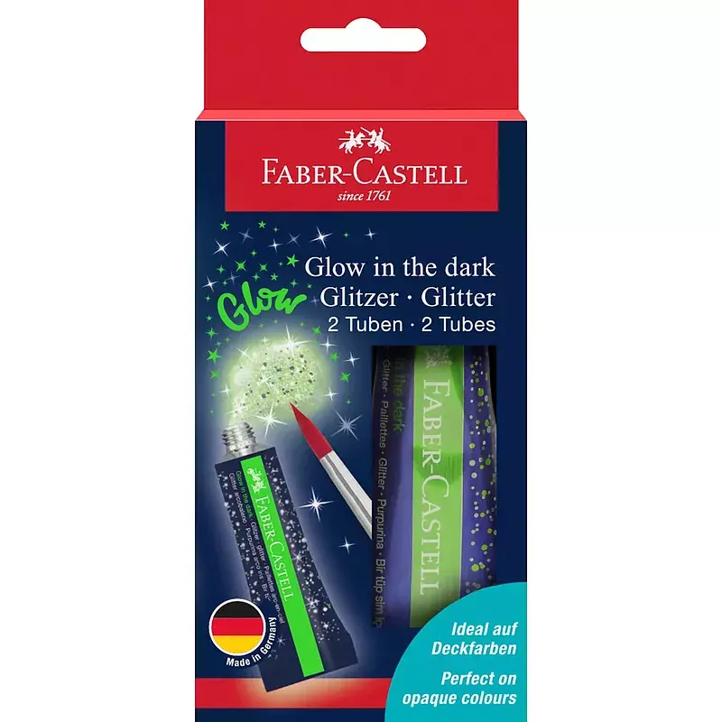 Brokat w żelu świecący w ciemności faber-castell 12 ml 2 szt