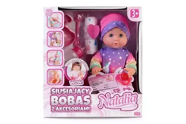 Lalka natalia siusiający bobas z akcesoriami 30 cm