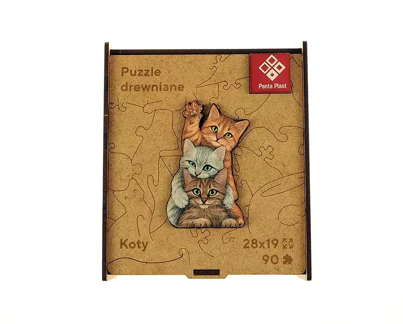 Puzzle 90 drewniane a4 koty