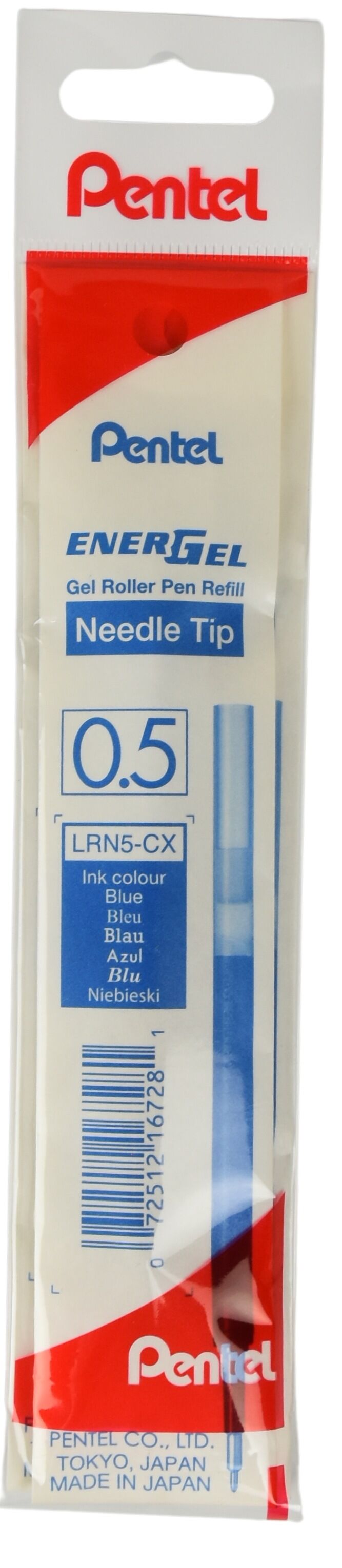 Wkład do cienkopisu kulkowego EnerGel niebieski LRN5-BP3CPL  3 sztuki folia