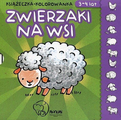 Zwierzaki na wsi. Książeczka-kolorowanka 3-4 lat