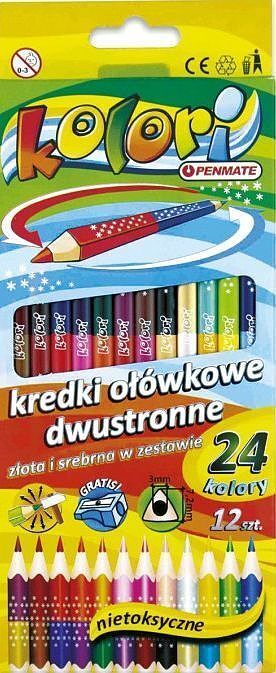 Kredki ołówkowe penmate kolori 12 sztuk 24 kolory