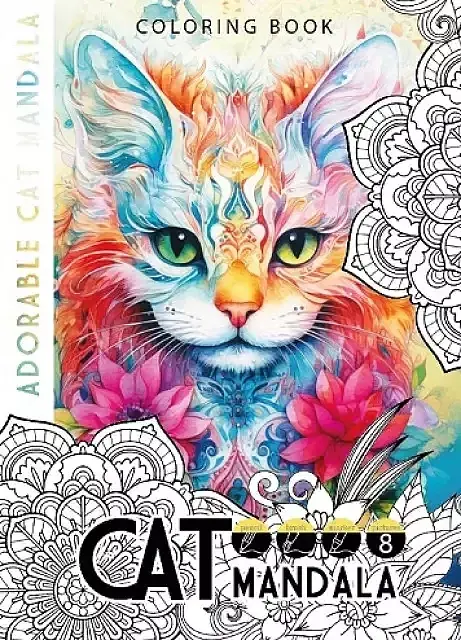 Kolorowanka a4  cat mandala koty
