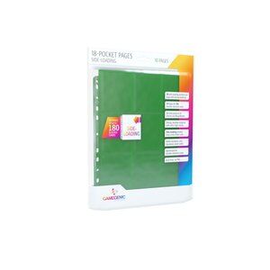 Gamegenic: 18-Pocket Pages Sideloading - Green (10 szt) Koszulki na karty do segregatorów