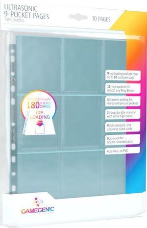 Gamegenic: Ultrasonic 9-Pocket Pages Toploading (10 szt) Koszulki  na karty do segregatora