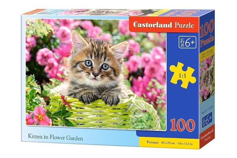 Puzzle 100 kociaczek w ogrodzie