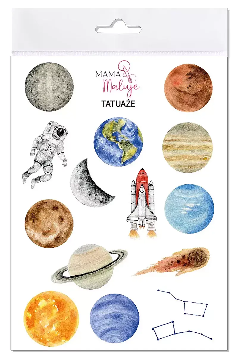 Tatuaże zmywalne kosmos