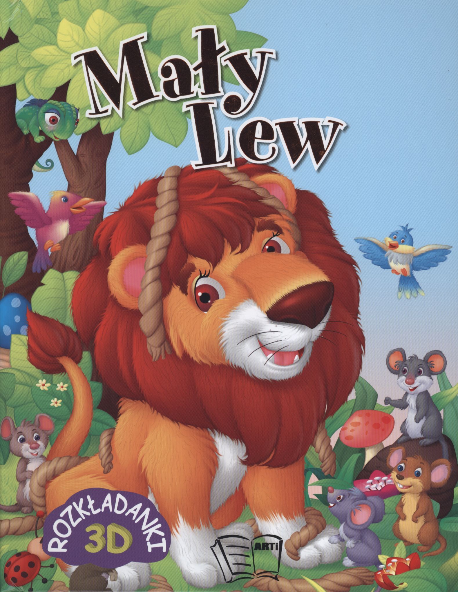 Mały lew rozkładanki 3d
