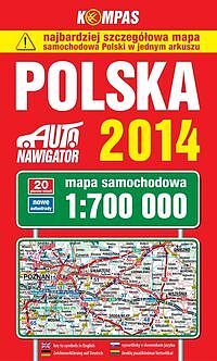 Polska 2014 Mapa samochodowa 1:700 000