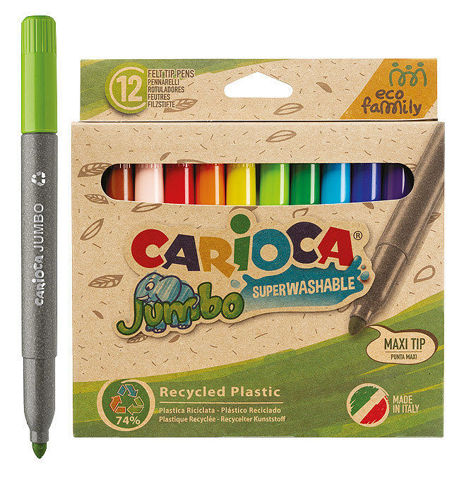 Pisaki jumbo ecofamily 12 kolorów carioca 43101