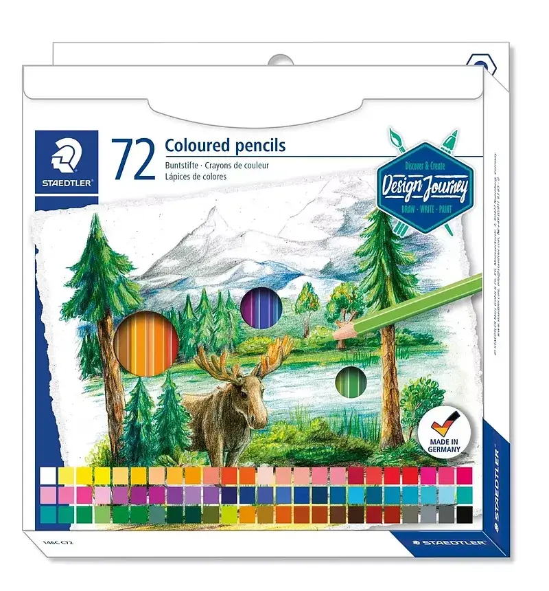 Kredki sześciokątne design journey 72 kolory staedtler