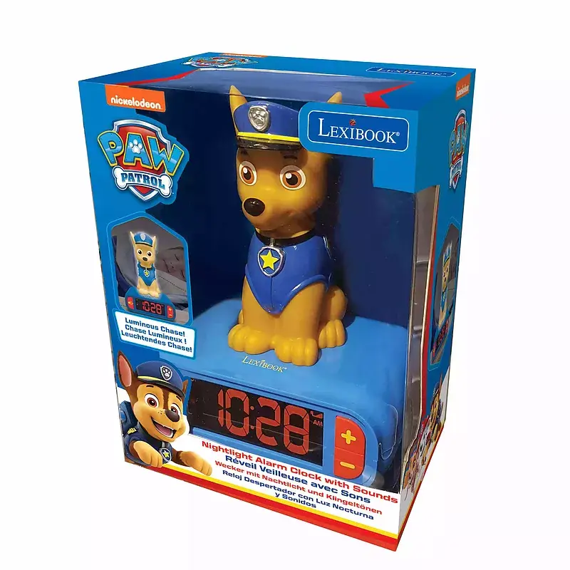 Budzik cyfrowy z lampką nocną psi patrol i efektami dźwiękowymi rl800pa