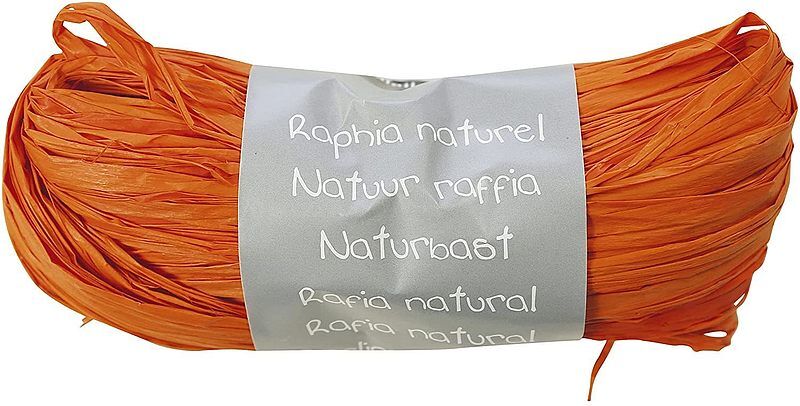 Rafia naturalna kolor pomarańczowy 50g