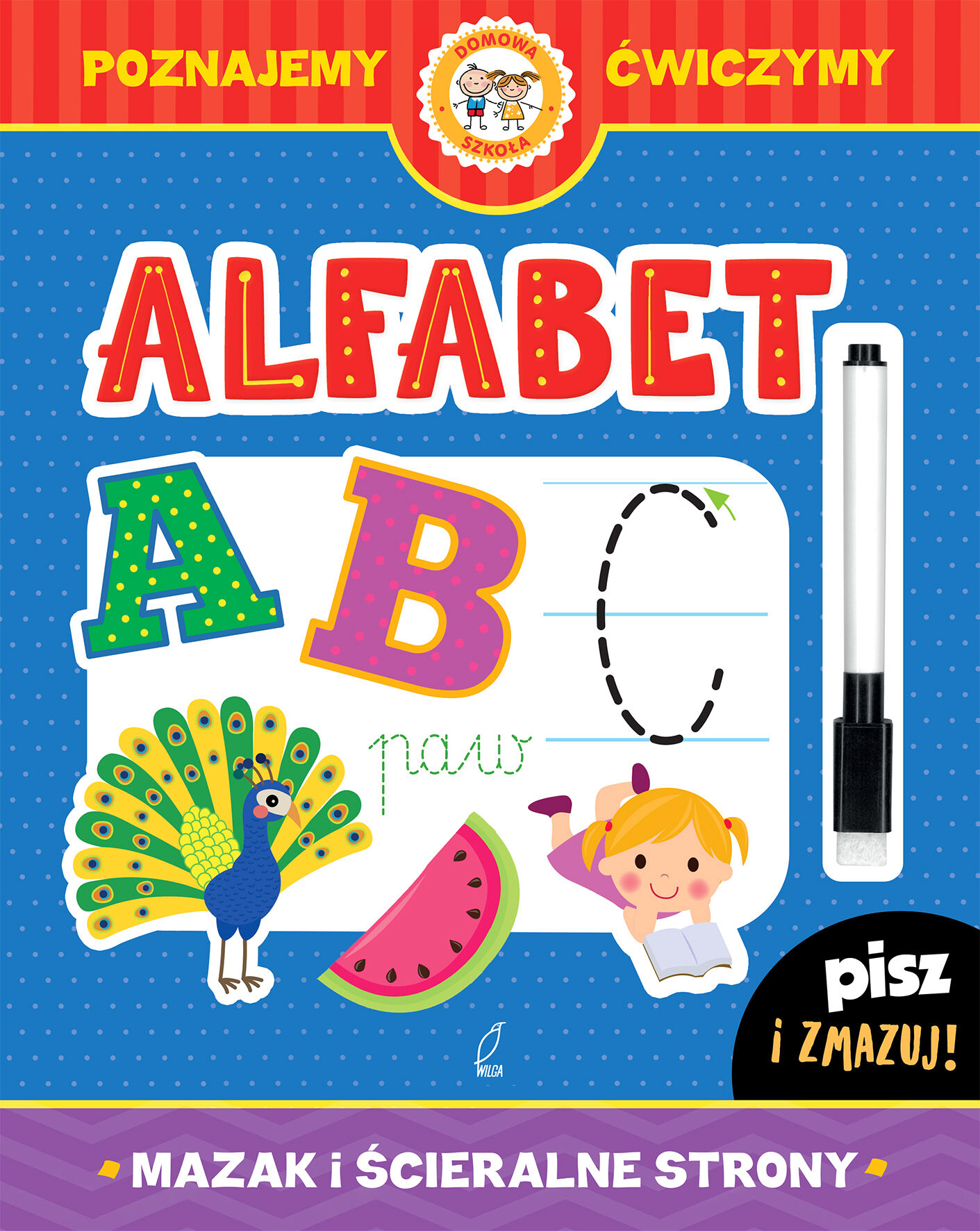 Alfabet mazak i ścieralne strony