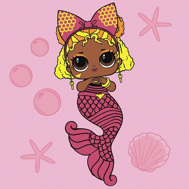 Malowanie po numerach IDEYKA 40x40cm L.O.L. Surprise! Mermaids Queen