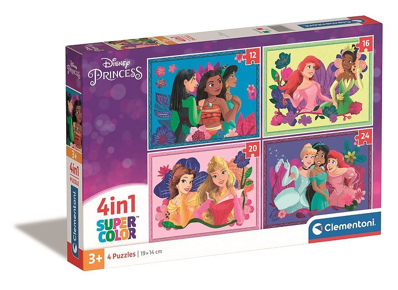Puzzle 4w1 super kolor disney princess 21517