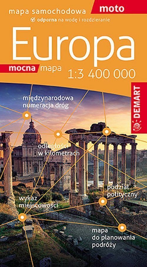 Europa. Mapa samochodowa w skali 1:3 400 000