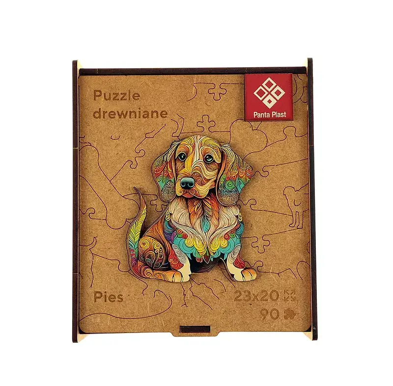 Puzzle 90 drewniane a4 pies