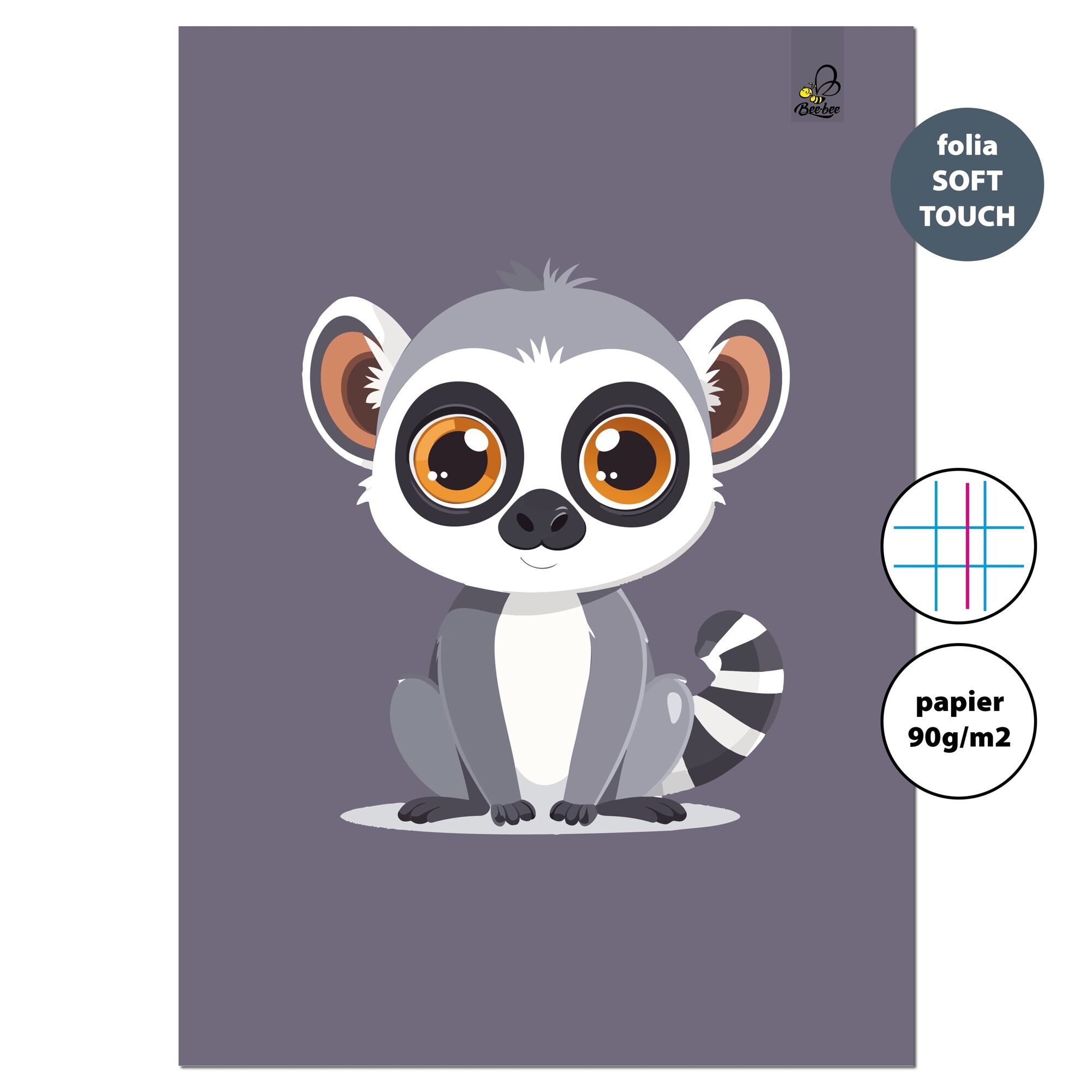 Zeszyt A4 32k.w kratkę z marginesem Lemur 90g