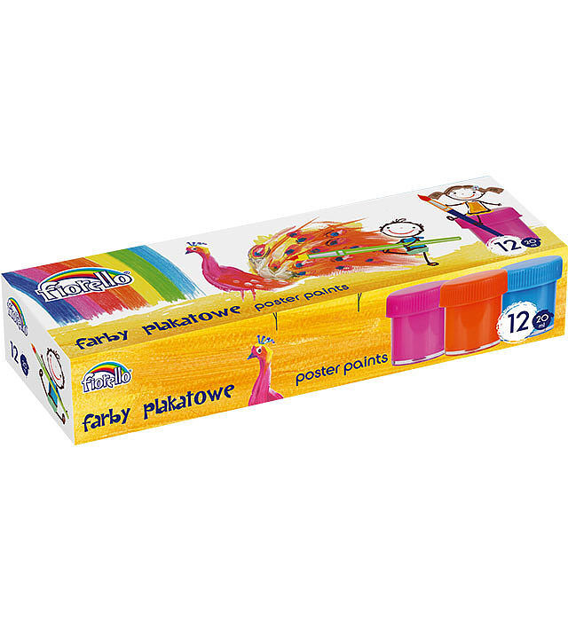 Farby fiorello plakatowe 12 kolorów 20 ml