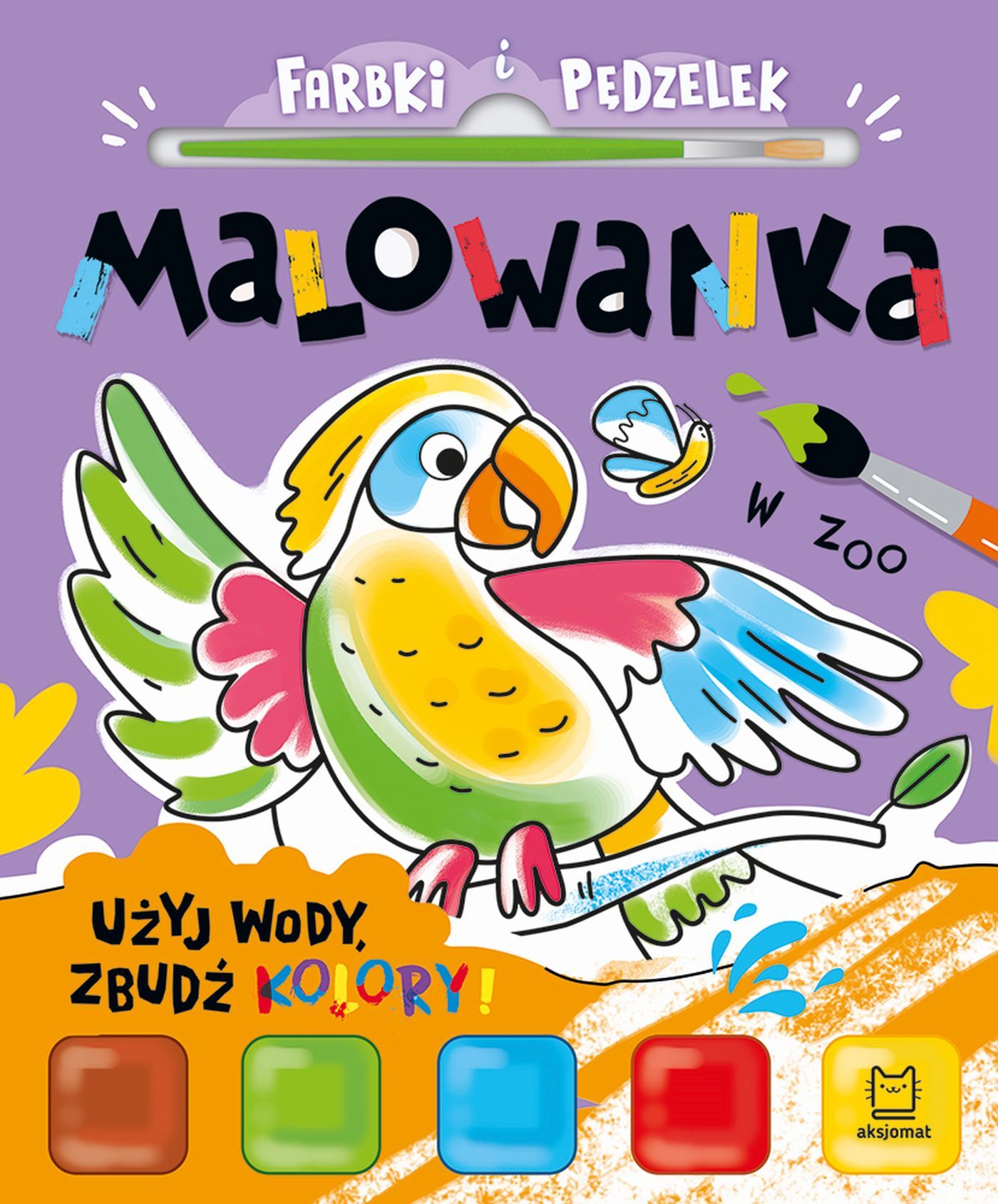 Farbki i pędzelek. Malowanka. Użyj wody, zbudź kolory! W zoo