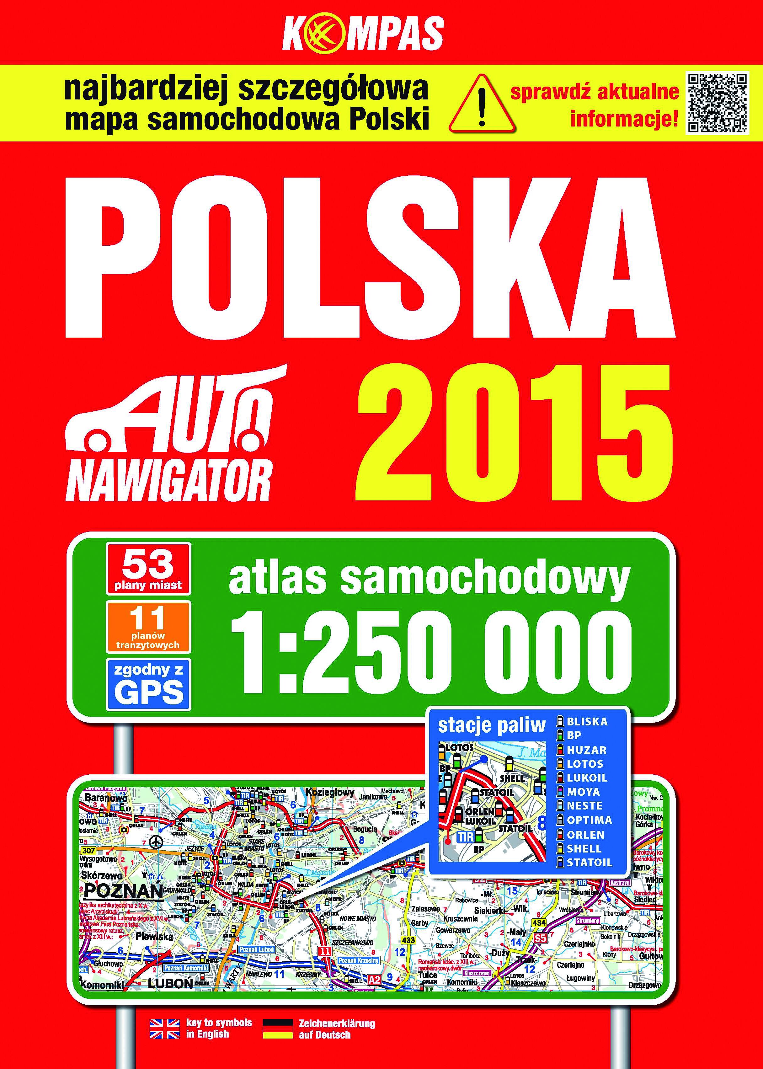 Polska atlas samochodowy 1:250 000 edycja 2015