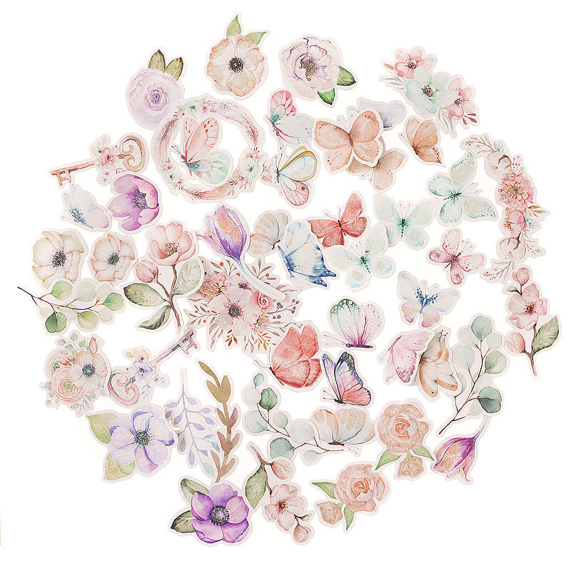 Kształty papierowe boho flowers & butterflies 50 szt