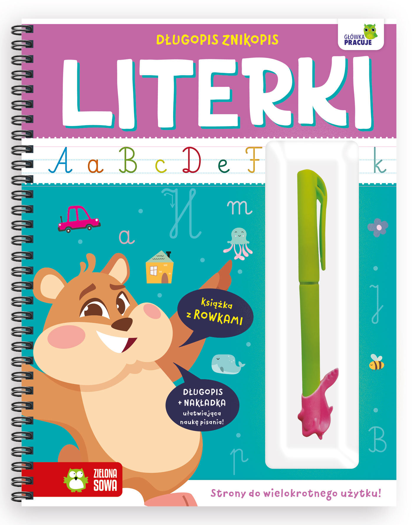 Długopis znikopis. Literki