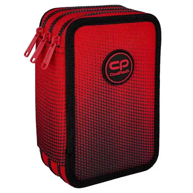 Coolpack, piórnik potrójny z wyposażeniem Jumper 3 - Cranberry (F067756)