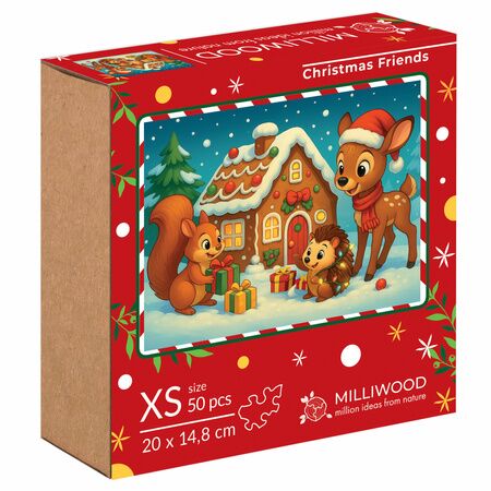 Puzzle drewniane – Christmas – Świąteczni przyjaciele – 50el