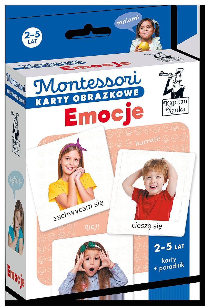 Montessori. Karty obrazkowe Emocje (2-5 lat). Kapitan Nauka