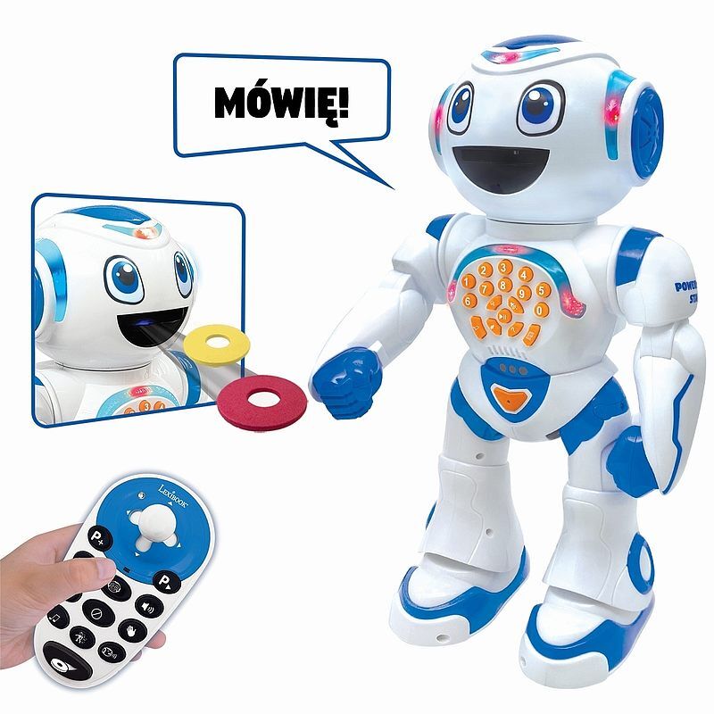 Interaktywny robot do nauki i zabawy ze sterowaniem gestami i pilotem (polski) rob85pl