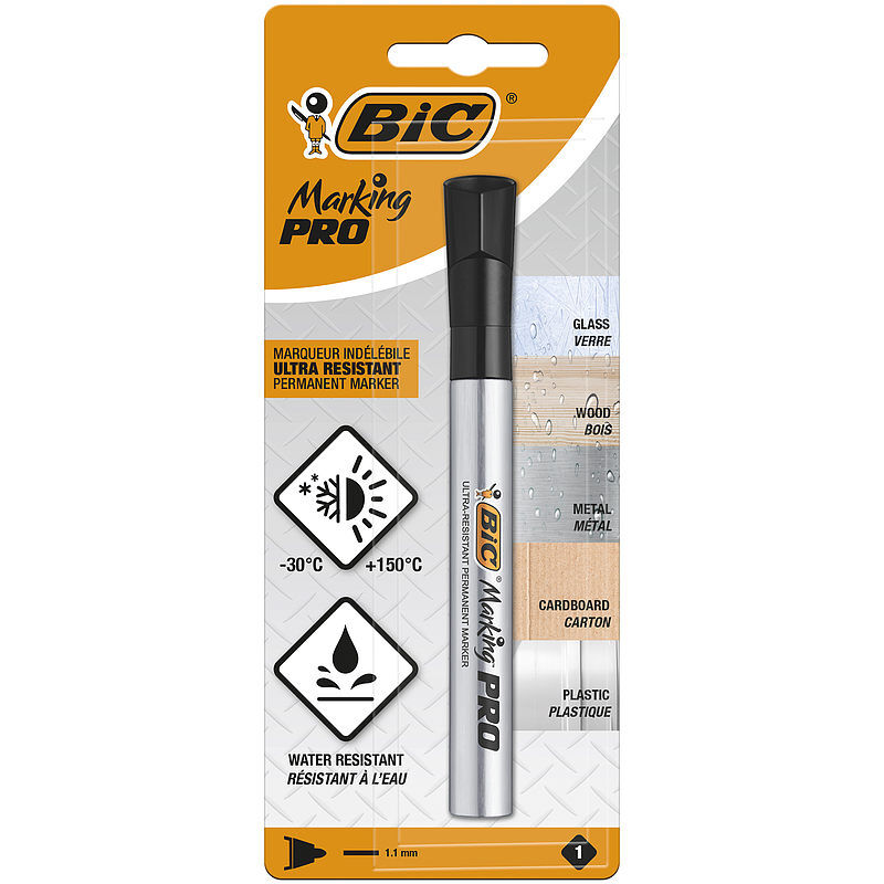 Marker bic marking pro czarny okrągła końcówka blister 1szt