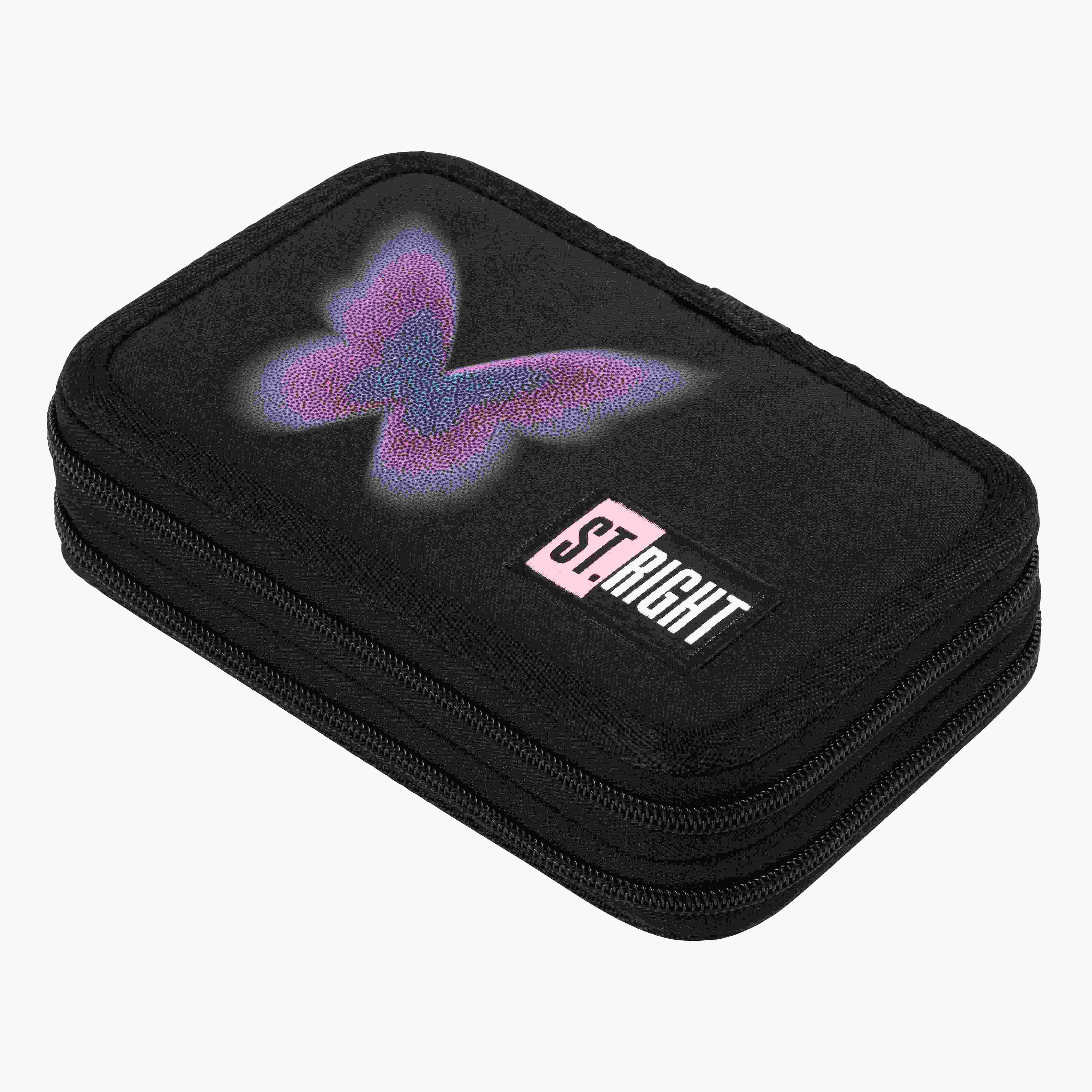 Piórnik 3-komorowy z wyposażeniem Pastel Butterfly