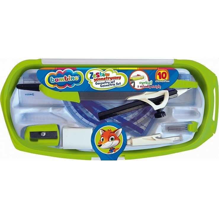 Zestaw geometryczny z cyrklem bambino 10 elementów 1 szt. Mix
