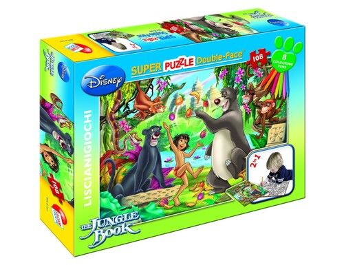 Puzzle dwustronne Księga Dżungli 108 + mazaki