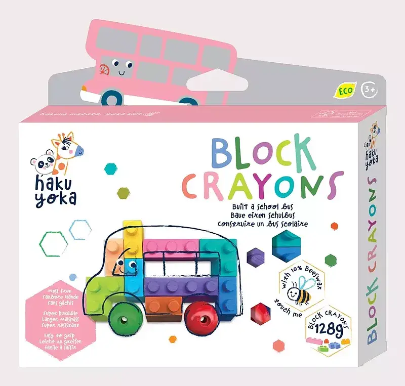 Kredki klocki szkolny autobus