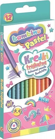 Kredki trójkątne Bambino Pastel 12 kolorów