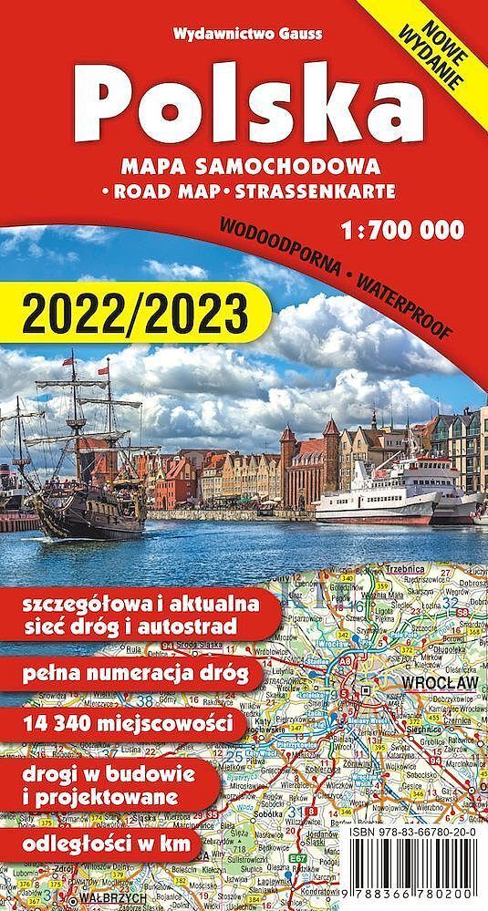 Polska. Mapa 1:700 000 wyd. Foliowane wyd. 5