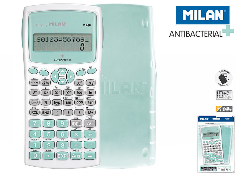 Kalkulator naukowy milan m240 antibacterial zielony