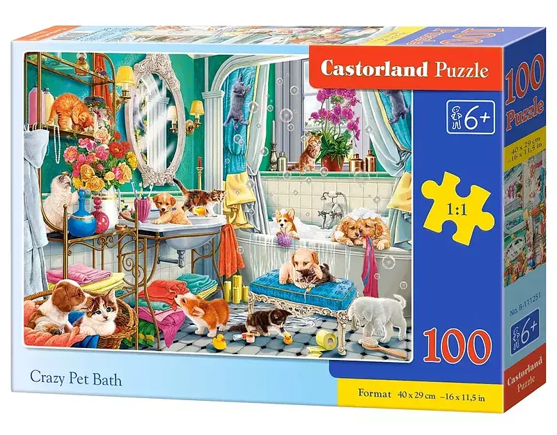 Puzzle 100 crazy pet bath b-111251