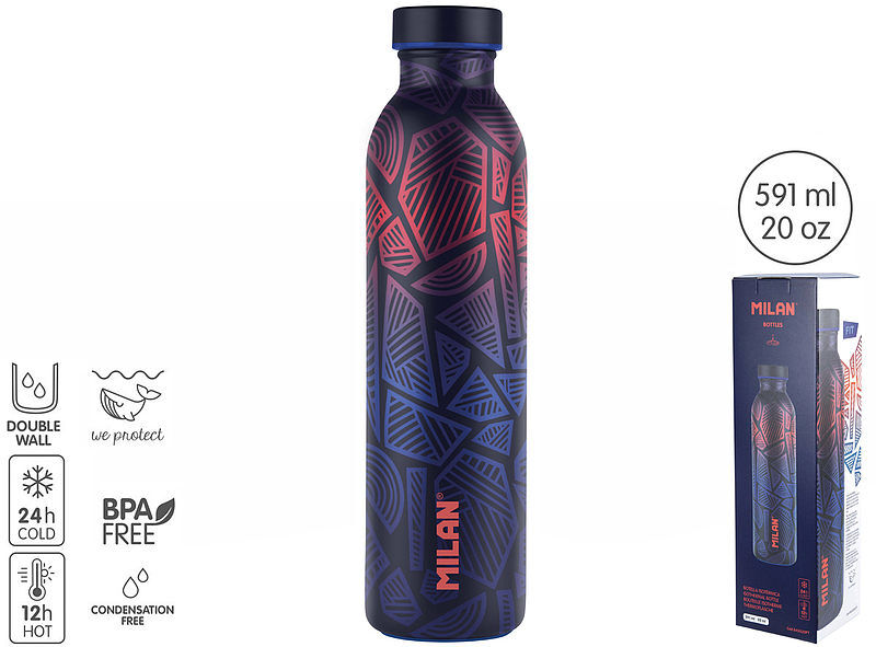 Butelka termiczna milan fit niebieska 591ml
