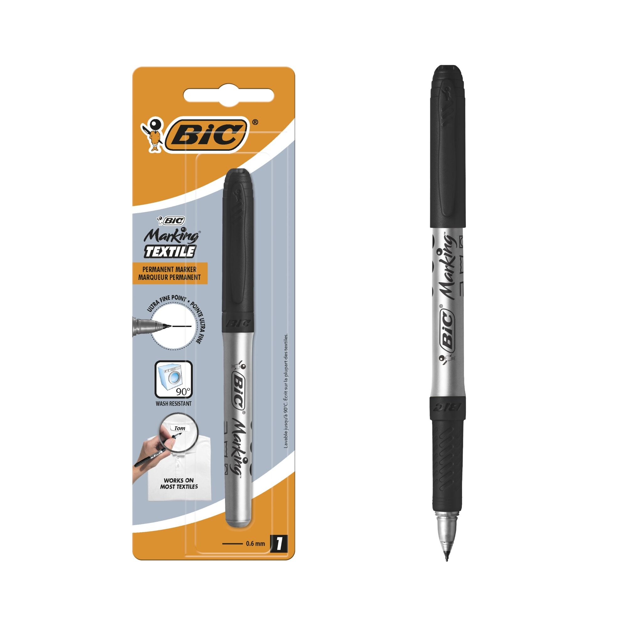 Marker do tekstyliów BIC Marking Textile 0,9mm czarny blister 1szt.